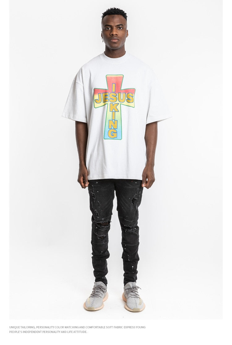 Kanye Jesus Is King Short Sleeve Oversized T-Shirt
