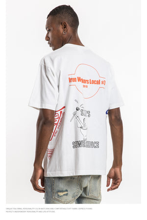 Smile Face Short Sleeve Oversized T-Shirt