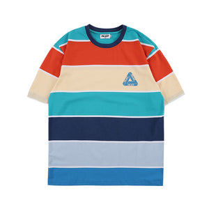Striped Rainbow Short Sleeve Oversized T-Shirt