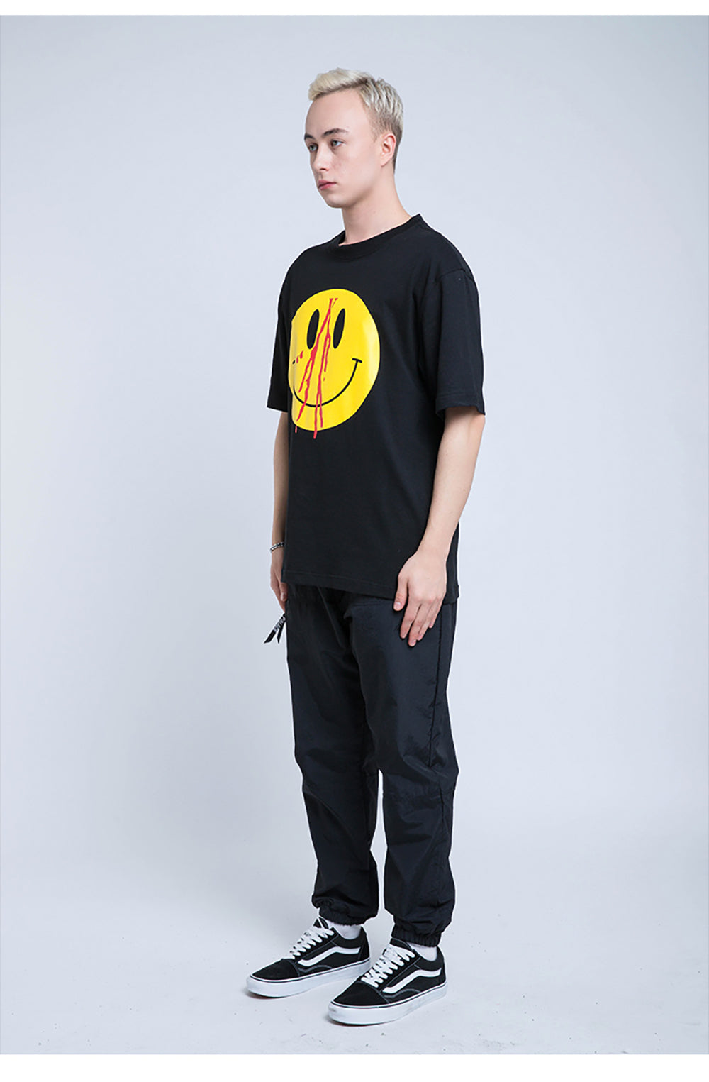 Bloody Smile Face Short Sleeve Oversized T-Shirt