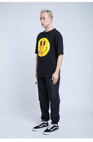 Bloody Smile Face Short Sleeve Oversized T-Shirt