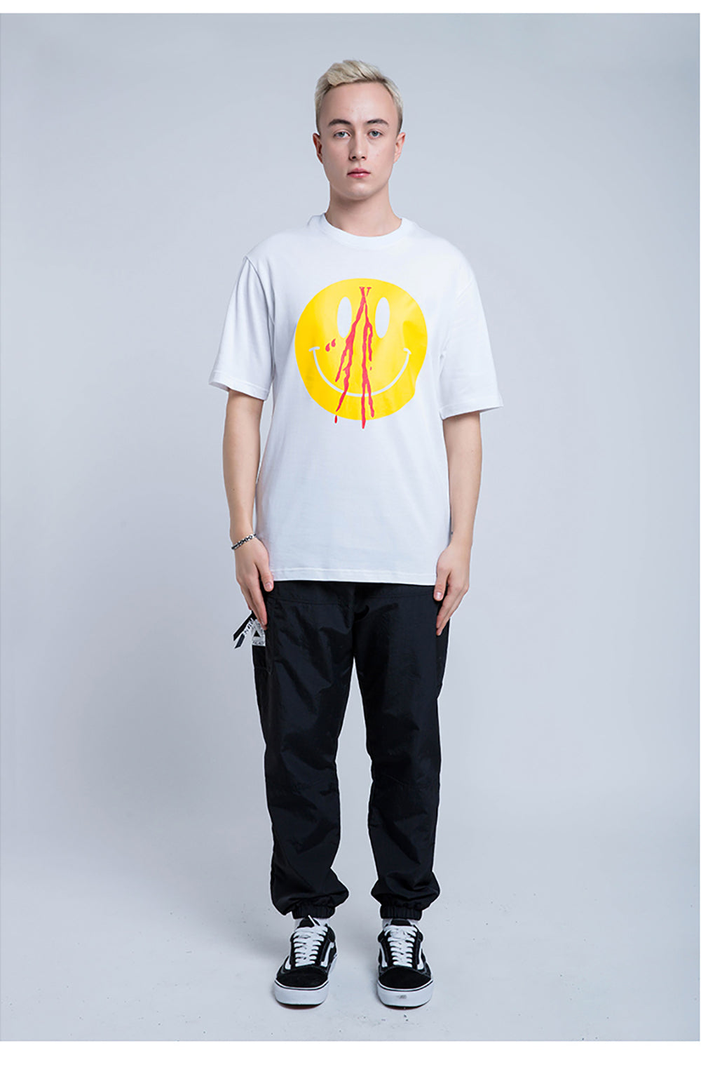 Bloody Smile Face Short Sleeve Oversized T-Shirt