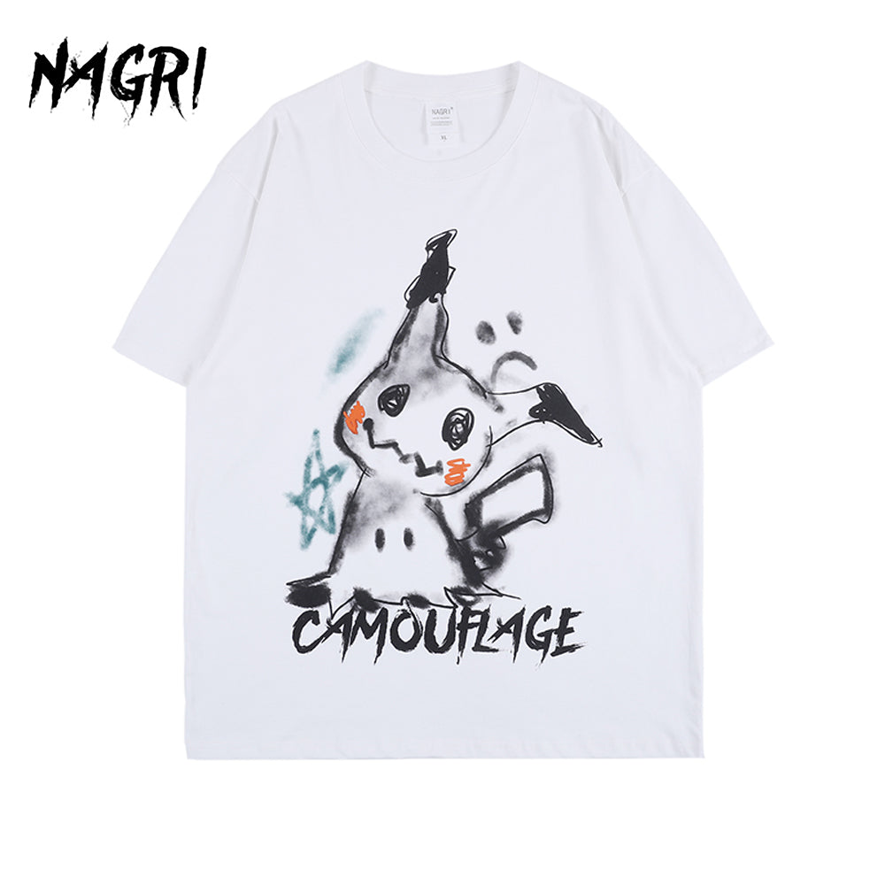 Pikachu Camouflage Short Sleeve Oversized T-Shirt
