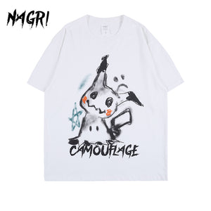 Pikachu Camouflage Short Sleeve Oversized T-Shirt