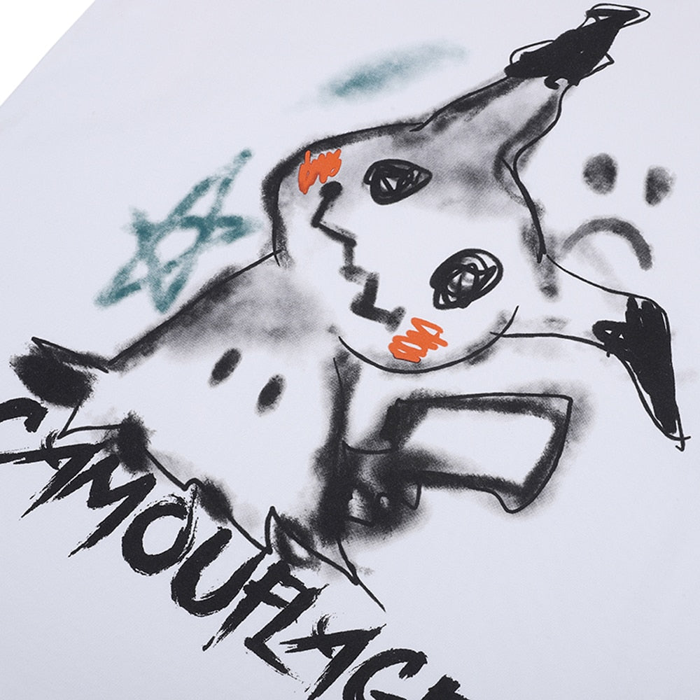 Pikachu Camouflage Short Sleeve Oversized T-Shirt