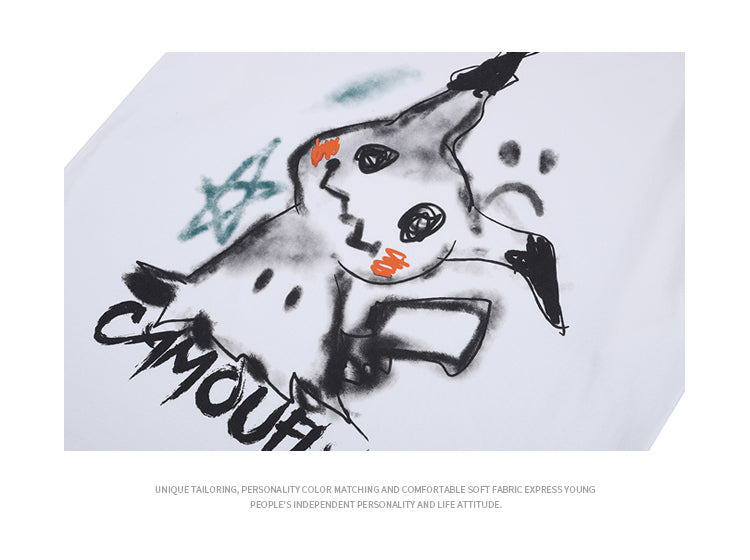 Pikachu Camouflage Short Sleeve Oversized T-Shirt