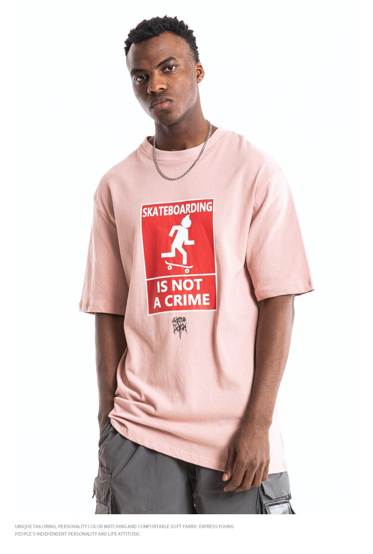 Skateboarding Is Not A Crime Short Sleeve Oversized T-Shirt