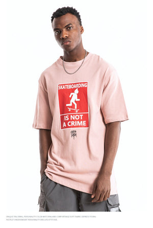 Skateboarding Is Not A Crime Short Sleeve Oversized T-Shirt