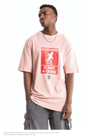 Skateboarding Is Not A Crime Short Sleeve Oversized T-Shirt