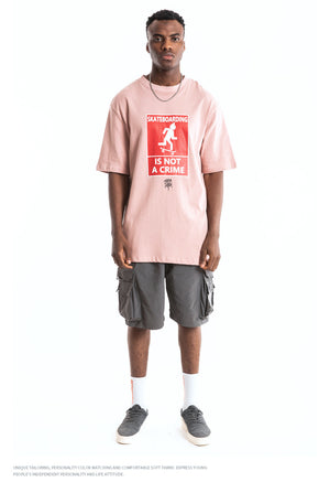 Skateboarding Is Not A Crime Short Sleeve Oversized T-Shirt