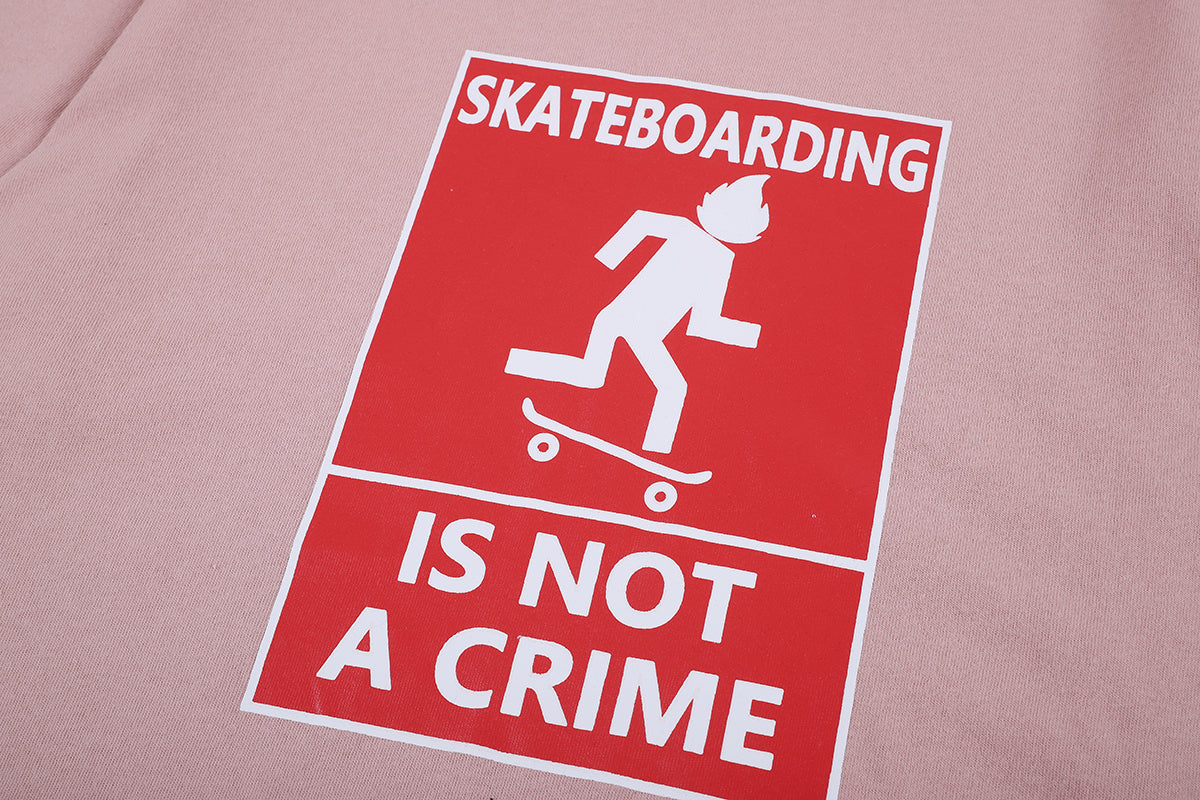Skateboarding Is Not A Crime Short Sleeve Oversized T-Shirt