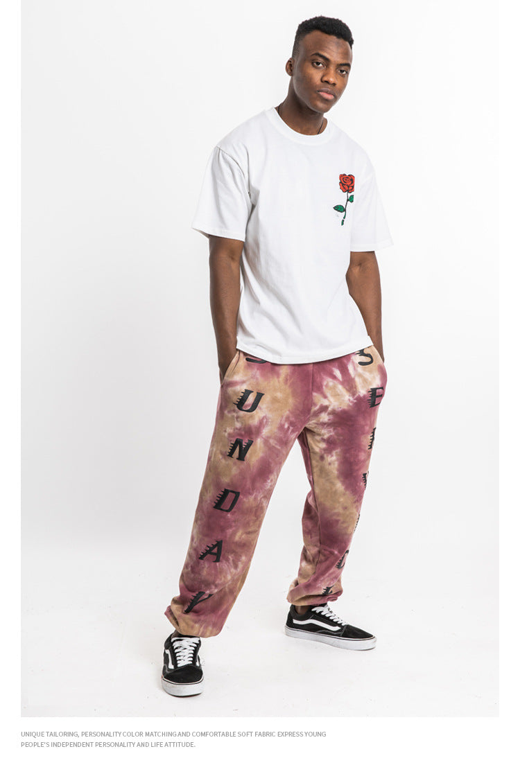 Rose and Graphics Short Sleeve Oversized T-Shirt
