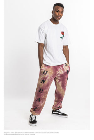 Rose and Graphics Short Sleeve Oversized T-Shirt