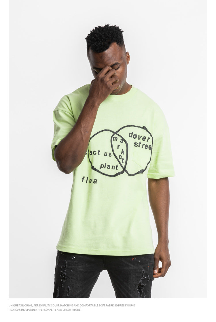 Green Phosphor Short Sleeve Oversized T-Shirt
