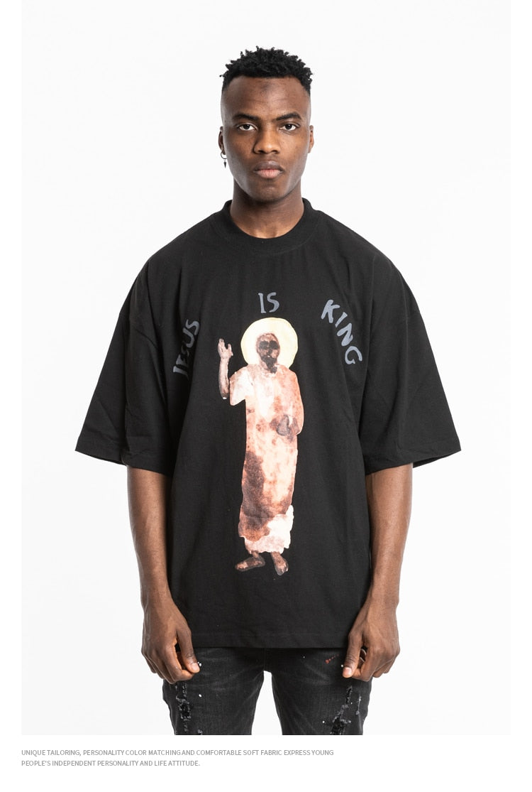 Kanye Jesus Is King Short Sleeve Oversized T-Shirt
