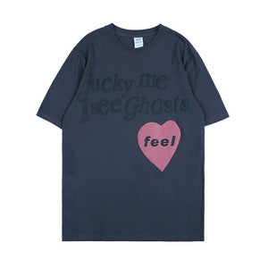 Kanye LUCKY ME I SEE GHOSTS Short Sleeve Oversized T-Shirt