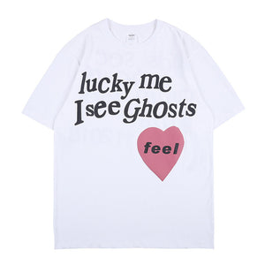 Kanye LUCKY ME I SEE GHOSTS Short Sleeve Oversized T-Shirt