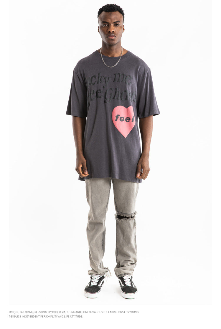 Kanye LUCKY ME I SEE GHOSTS Short Sleeve Oversized T-Shirt