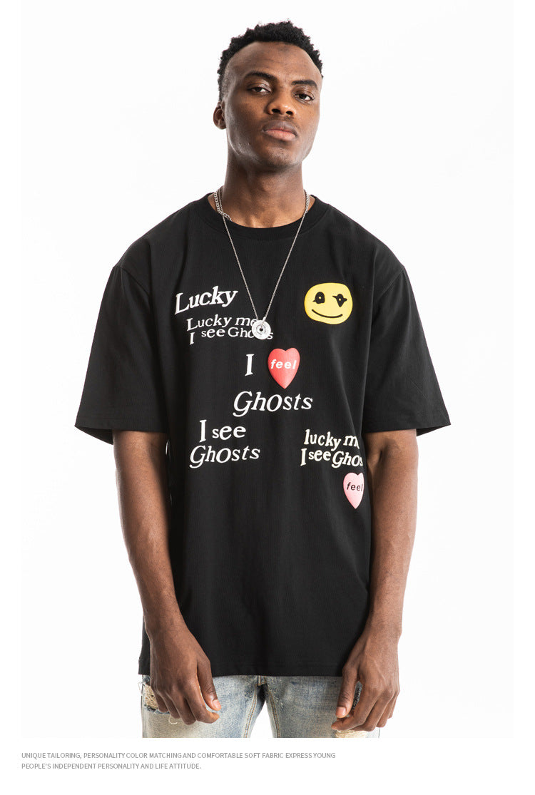 Kanye LUCKY ME I SEE GHOSTS Short Sleeve Oversized T-Shirt