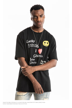 Kanye LUCKY ME I SEE GHOSTS Short Sleeve Oversized T-Shirt