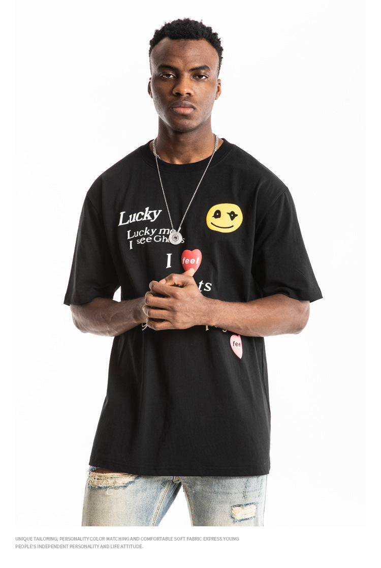 Kanye LUCKY ME I SEE GHOSTS Short Sleeve Oversized T-Shirt