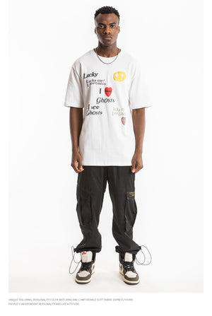 Kanye LUCKY ME I SEE GHOSTS Short Sleeve Oversized T-Shirt