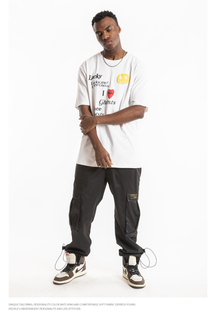 Kanye LUCKY ME I SEE GHOSTS Short Sleeve Oversized T-Shirt