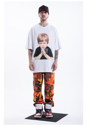 Little Boy Short Sleeve Oversized T-Shirt