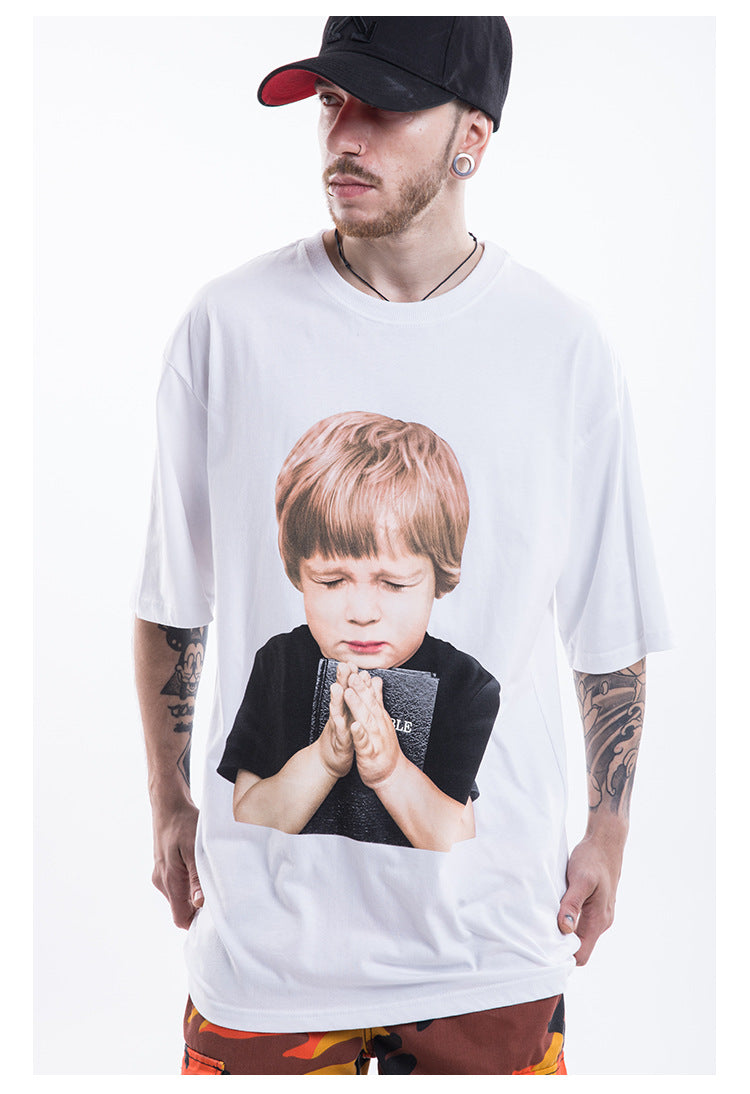Little Boy Short Sleeve Oversized T-Shirt