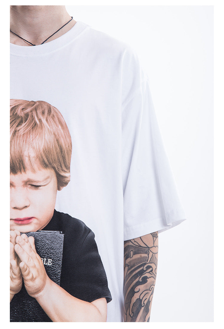Little Boy Short Sleeve Oversized T-Shirt