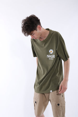 Nagri Daisy Sunflower Short Sleeve Oversized T-Shirt