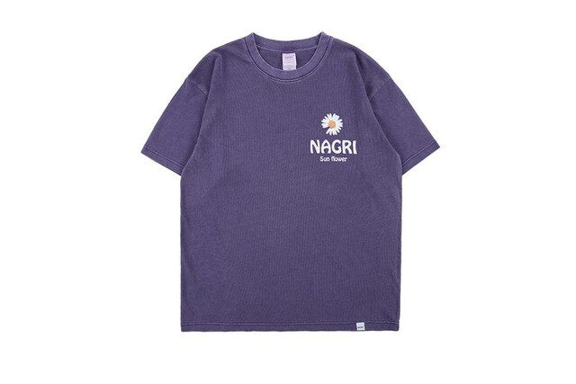 Nagri Daisy Sunflower Short Sleeve Oversized T-Shirt