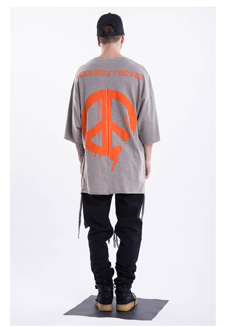 Hip-Hop Short Sleeve Oversized T-Shirt