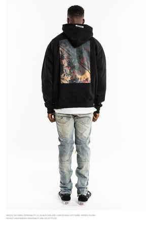 Flower Letter Print Hoodie