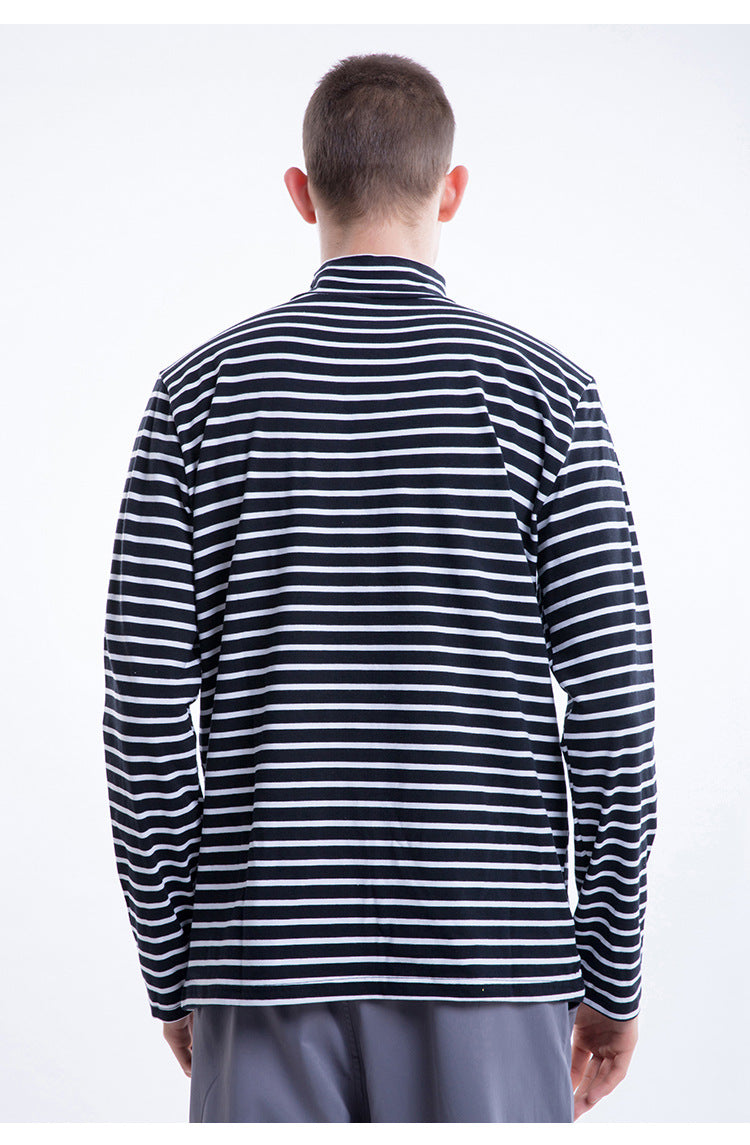 Black White Striped Long Sleeve T-Shirt