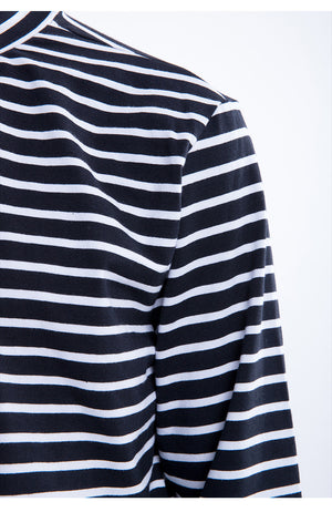 Black White Striped Long Sleeve T-Shirt
